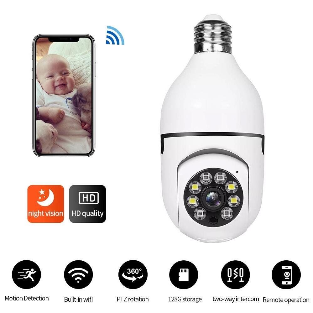 Smart Wifi Light Bulb Camera With Hd 2Mp Resolution Motion Detection Two-Way Audio Night Vision And 32G Tf Card-1915198270674702337