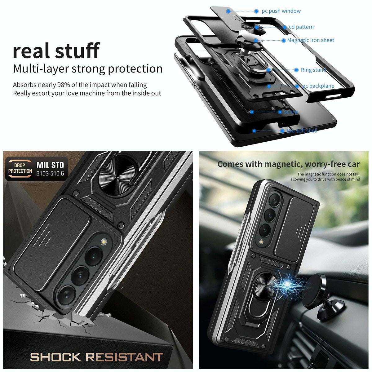 Samsung Galaxy Z Fold 4 Camshield Lanyard Case With Slide Ring-1915196689245933571