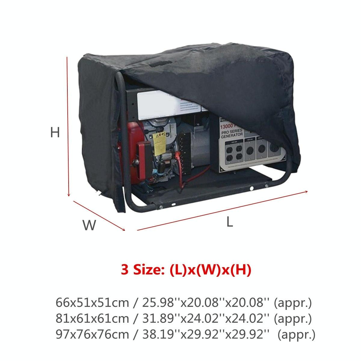 Waterproof Generator Cover - 97X76X76Cm - Black Oxford Cloth-1964932162021101569