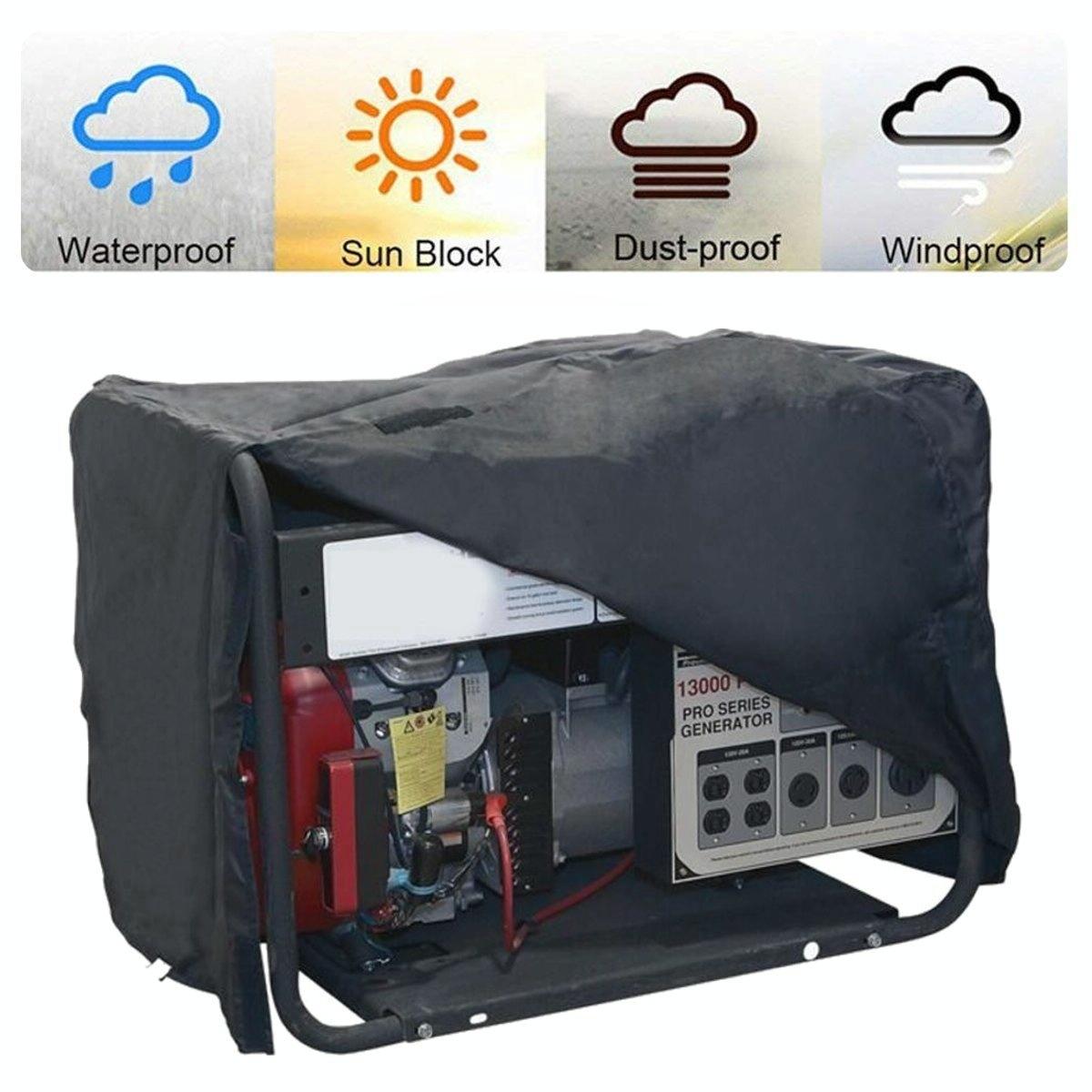 Waterproof Generator Cover - 97X76X76Cm - Black Oxford Cloth-1964932162021101571