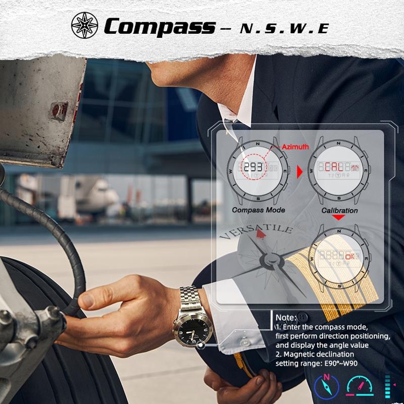 Stainless Steel Multifunction Smart Watch For Men - Waterproof-1915196879801552901