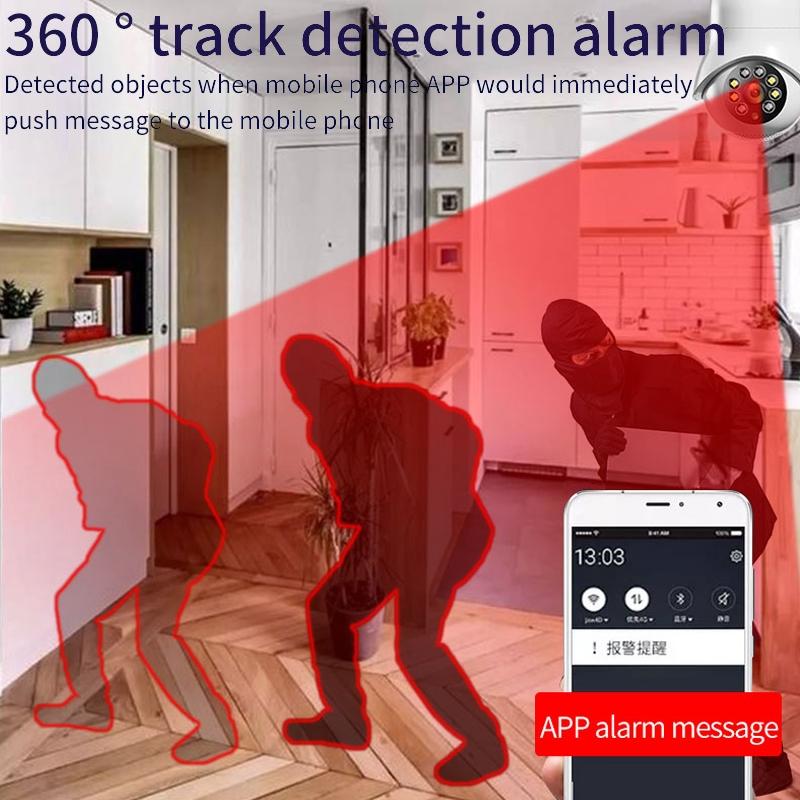 2.0Mp Wifi Light Bulb Camera With Motion Detection And Night Vision - Dual Light Source White-1964932227947171846