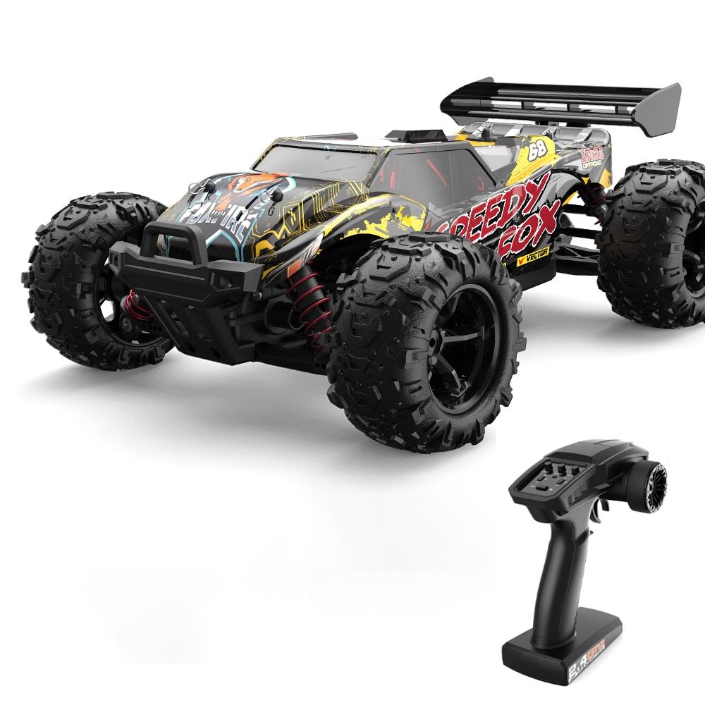 High Speed 4Wd Rc Car - 1 18 Scale - Black / Yellow-1915196970289467393