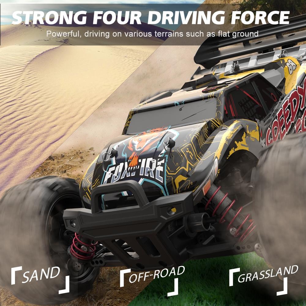 High Speed 4Wd Rc Car - 1 18 Scale - Black / Yellow-1915196970289467397