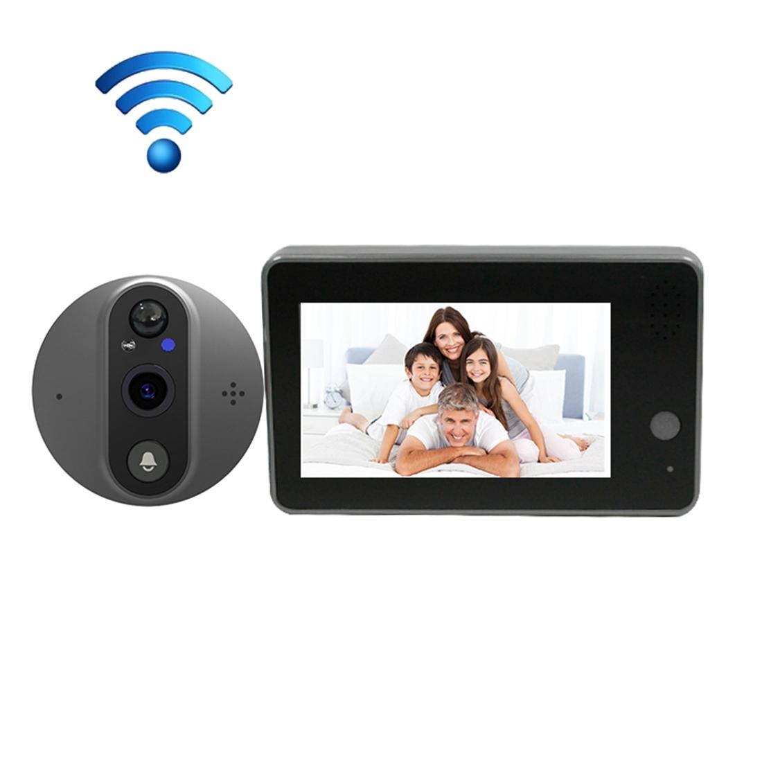 Smart Wifi Doorbell With Night Vision & Motion Detection - 4.3 Inch Screen-1915198370016792582