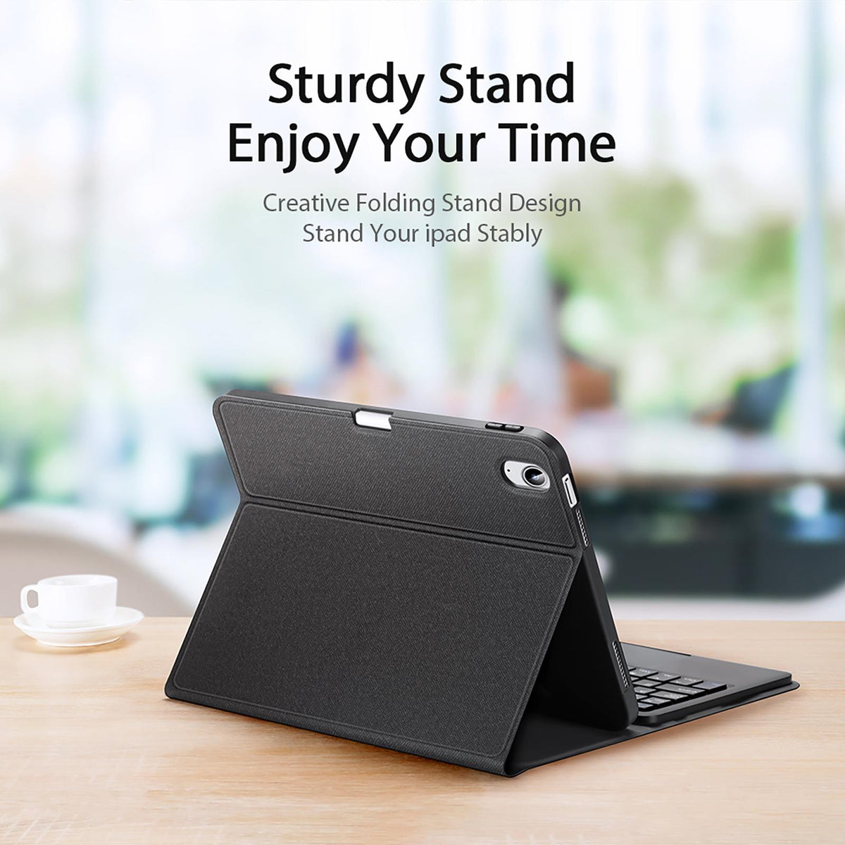 2022 Bluetooth Keyboard Leather Case For Ipad 10.9 With Touchpad & Smart Sleep - Black-1915196877129781251