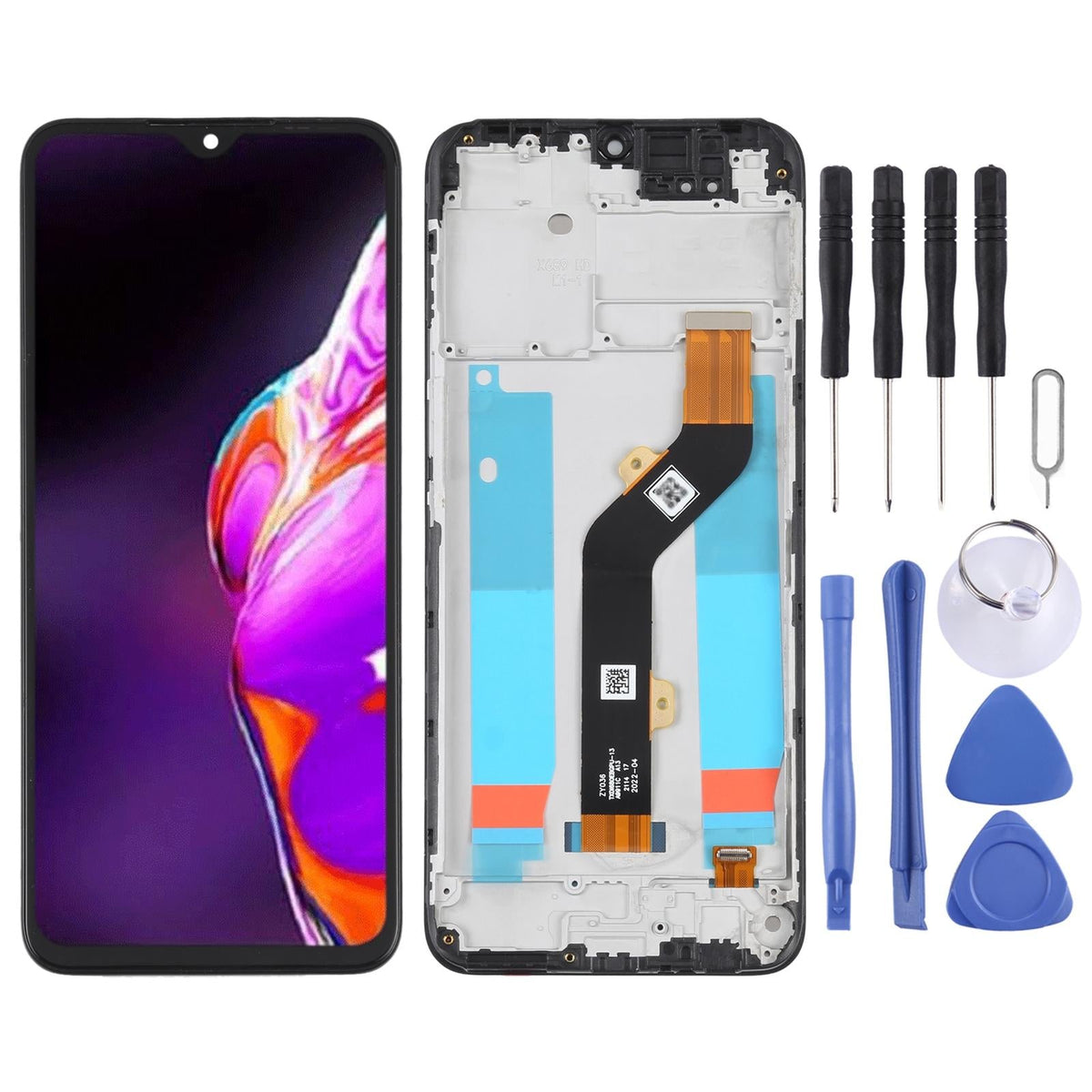Lcd Screen Replacement For Infinix Hot 10T - Full Assembly With Frame-1915197444996599808