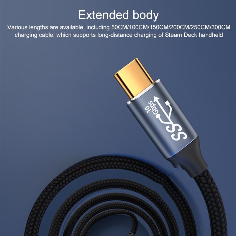 Steam Deck Usb-C Stereo Extension Cable - 0.5M Curved 100W-1915198287703576579