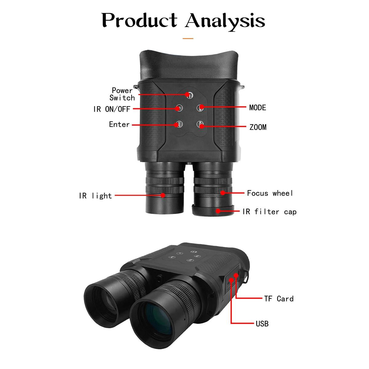 Hd Infrared Binoculars For Outdoor Hunting-1962691925387644929