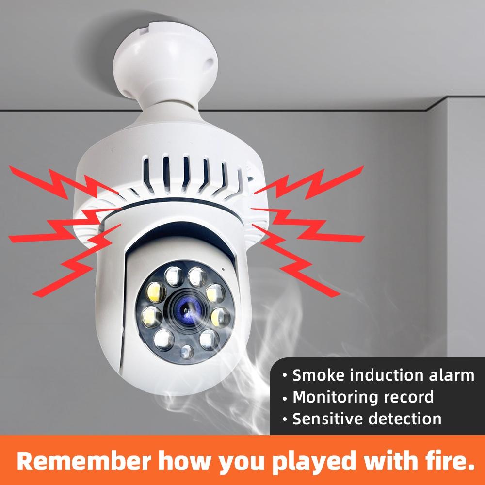 1080P Wifi Camera With Night Vision And Two-Way Voice - Smoke Alarm Bulb-1964932269323980802