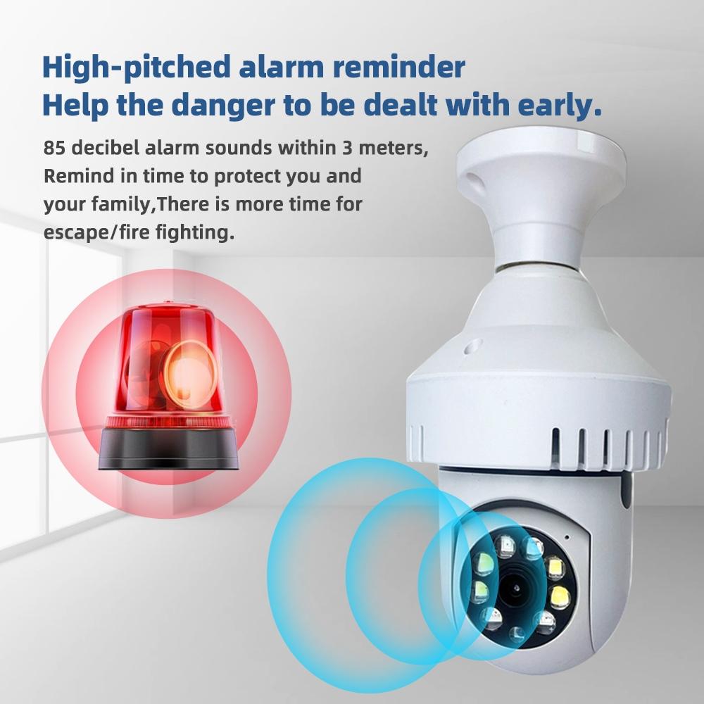 1080P Wifi Camera With Night Vision And Two-Way Voice - Smoke Alarm Bulb-1964932269323980803