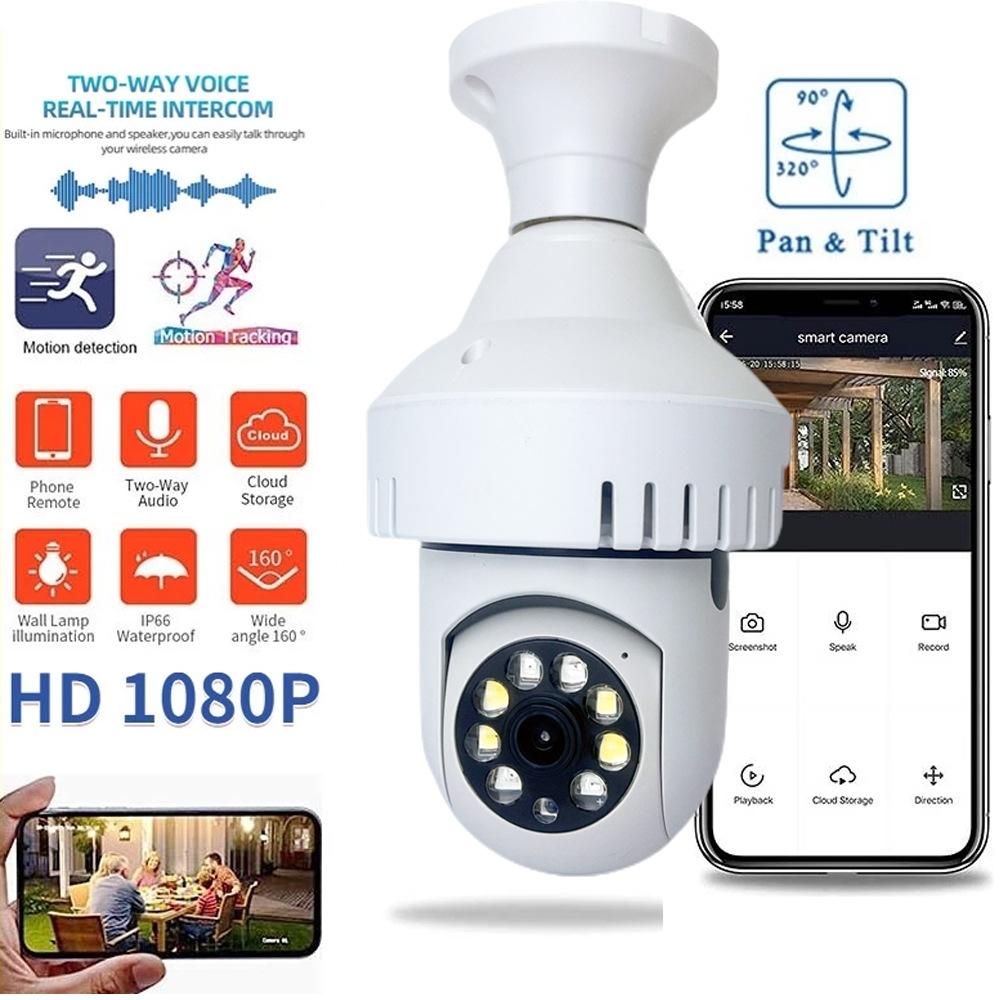 1080P Wifi Camera With Night Vision And Two-Way Voice - Smoke Alarm Bulb-1964932269323980805