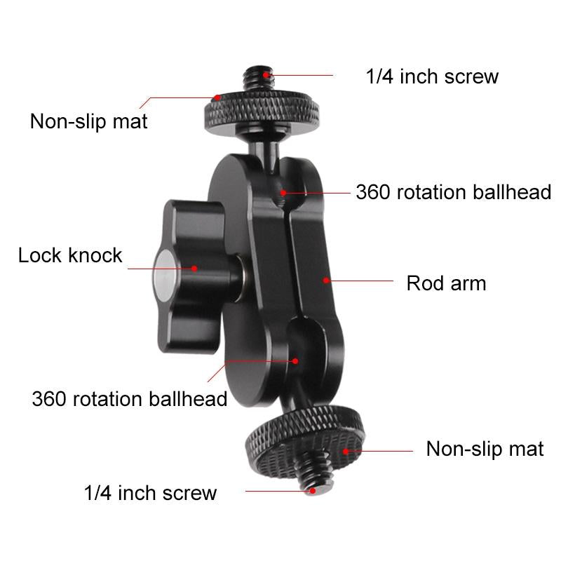 360 Pivot Magic Arm With Ball Head Bracket - Black-1915196853608124418