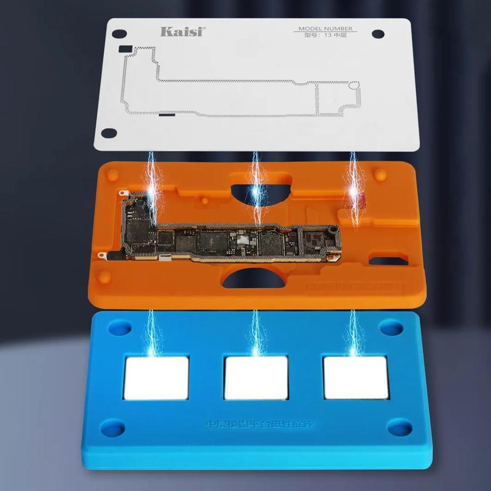 Kaisi 18-In-1 Bga Reballing Platform For Iphone X / 14 Pro Max - Silicone Middle Layer-1915197210182684672