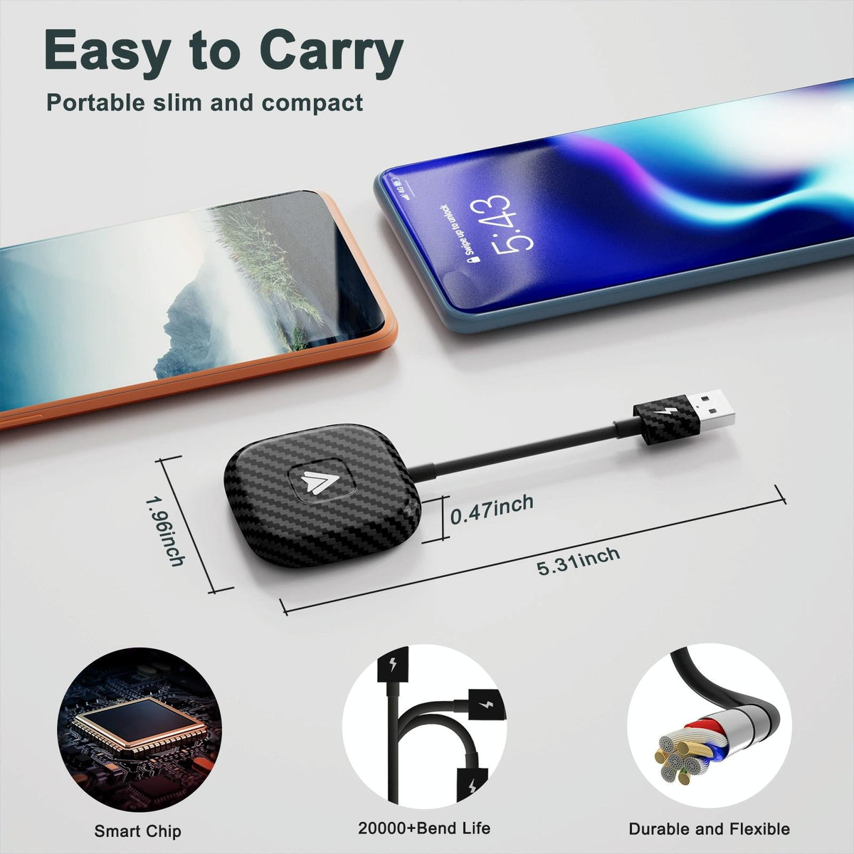 Wireless Carplay Adapter For Android - Carbon Fiber-1915196869148020739
