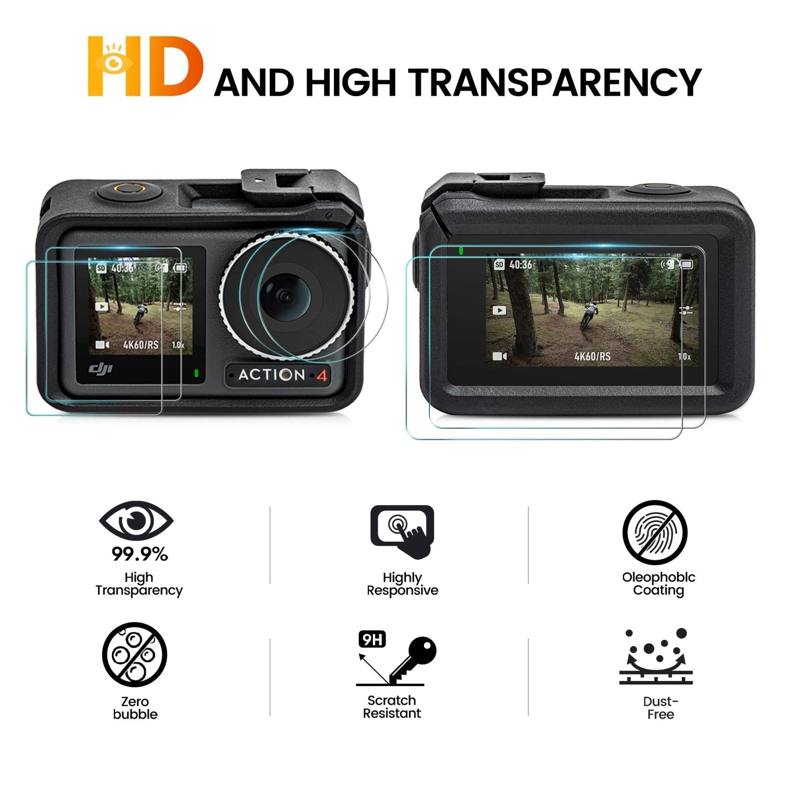 Tempe Glass Lens Protector For Dji Action - 3-In-1 Set-1915197134844596225