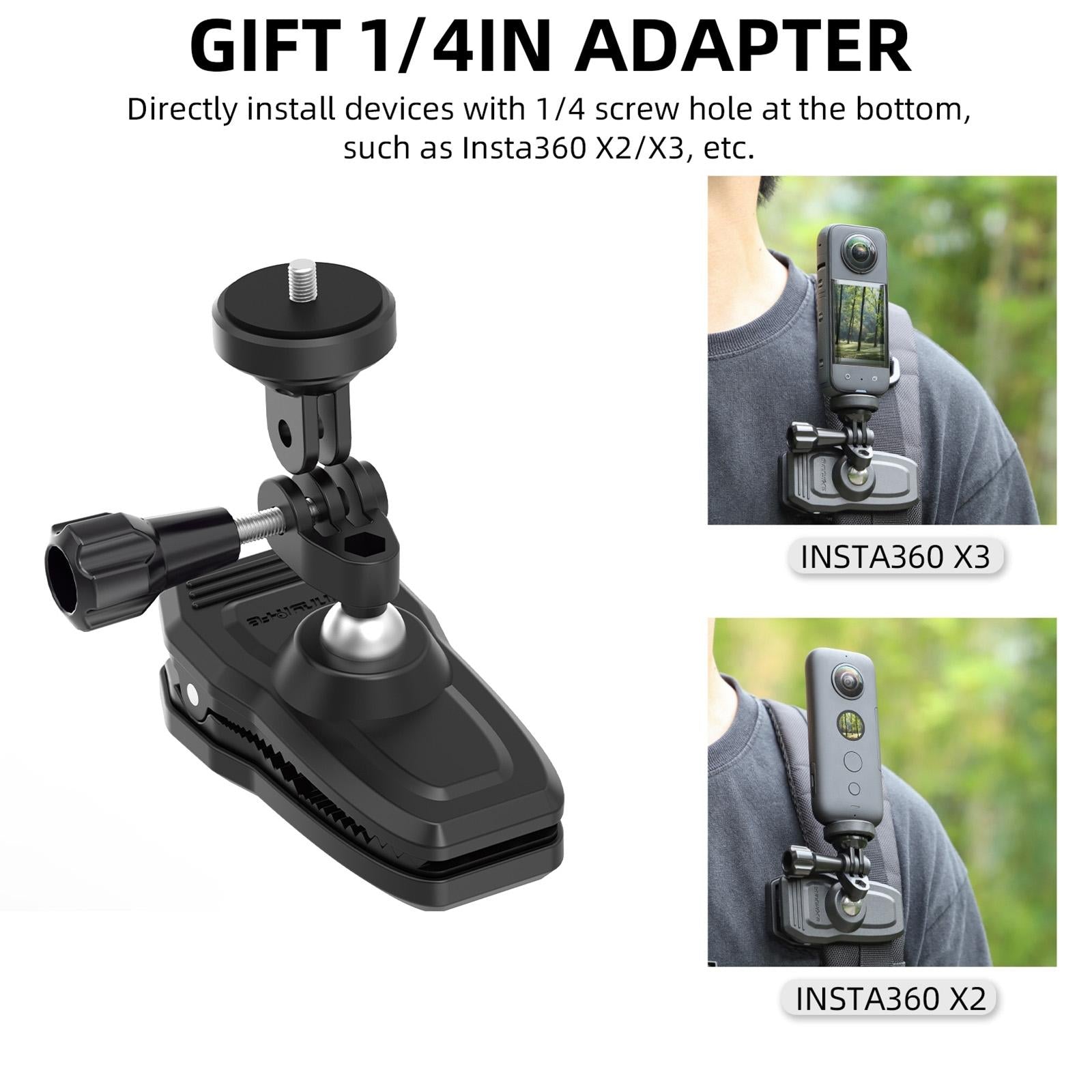 360 Degree Swivel Backpack Clip For Magnetic Action Camera Mount-1915196808078954501