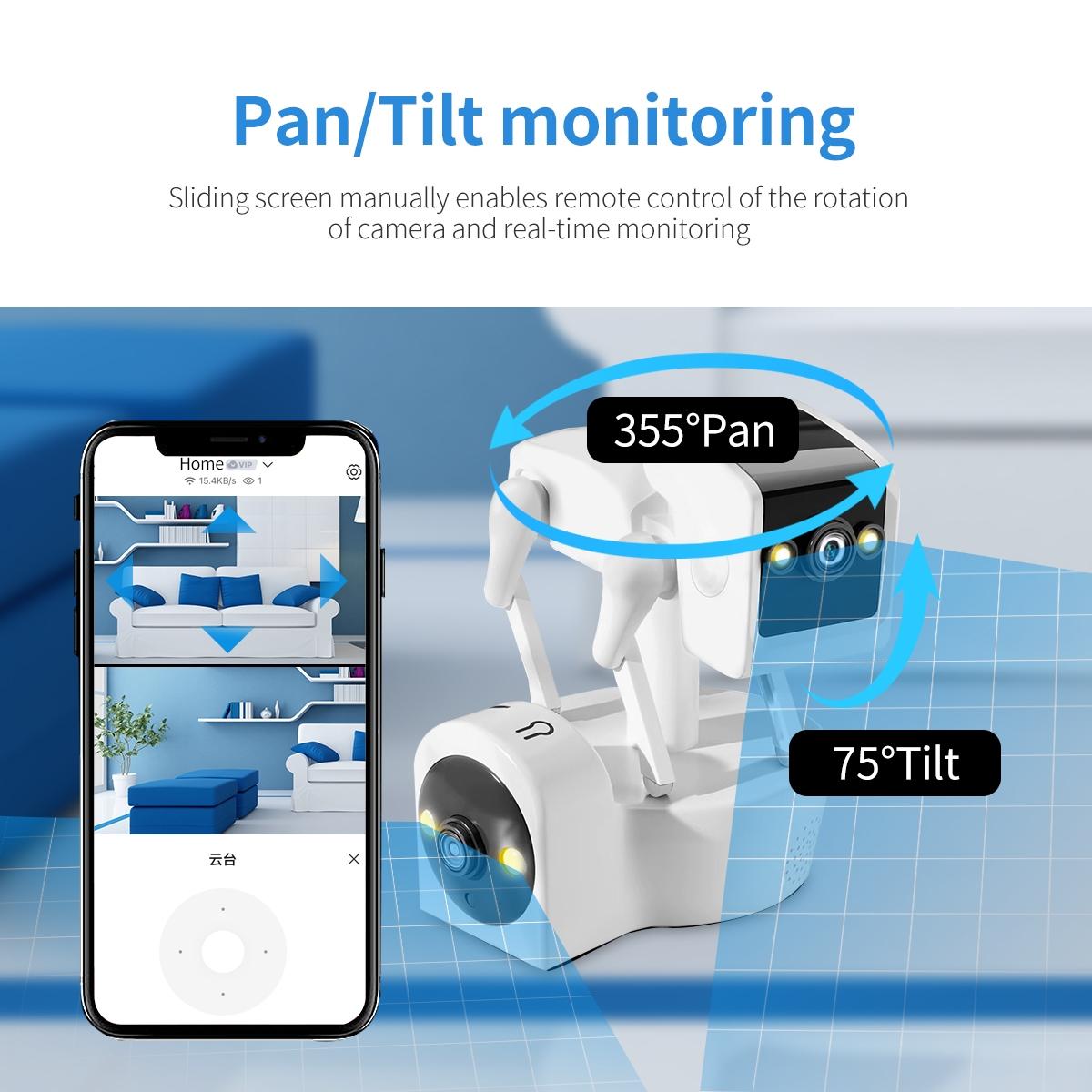 Smart Robot Dog Camera With Dual Lens Wifi Cloud Storage Two-Way Audio Night Vision-1915197806625296387