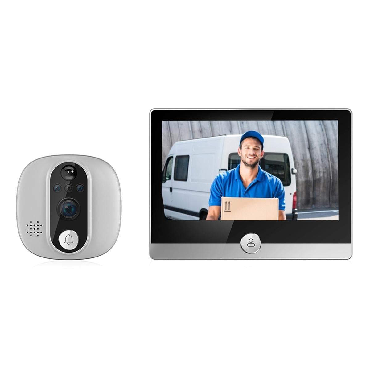 Smart Wifi Door Viewer With Wide-Angle Pir & Night Vision 1080P 4.3 Inch Dingdong Photo-1915197120667848704