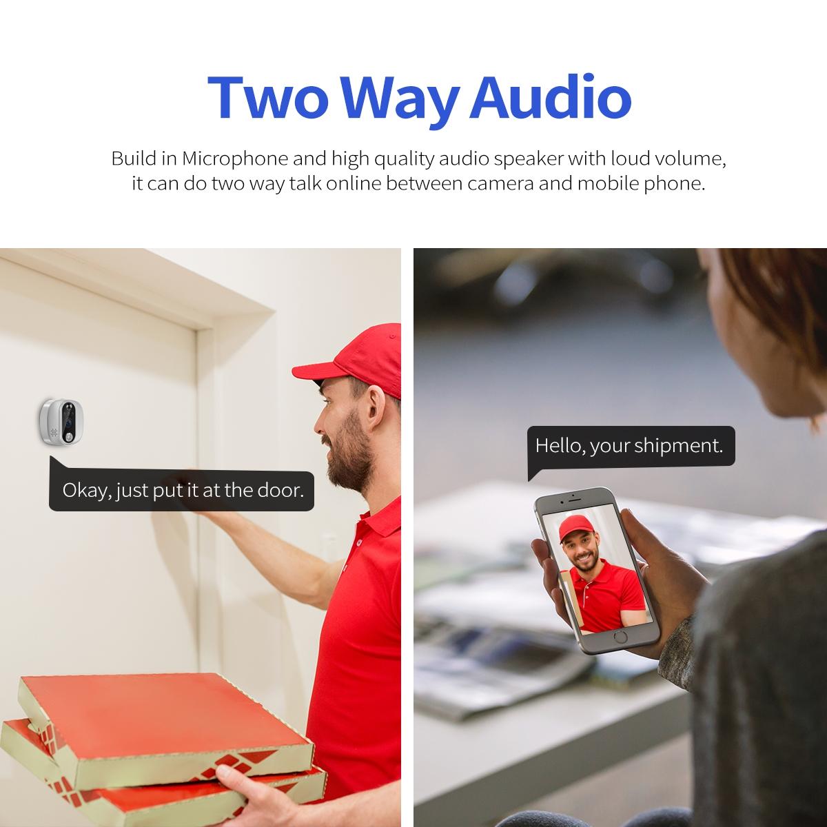 Smart Wifi Door Viewer With Wide-Angle Pir & Night Vision 1080P 4.3 Inch Dingdong Photo-1915197120667848708