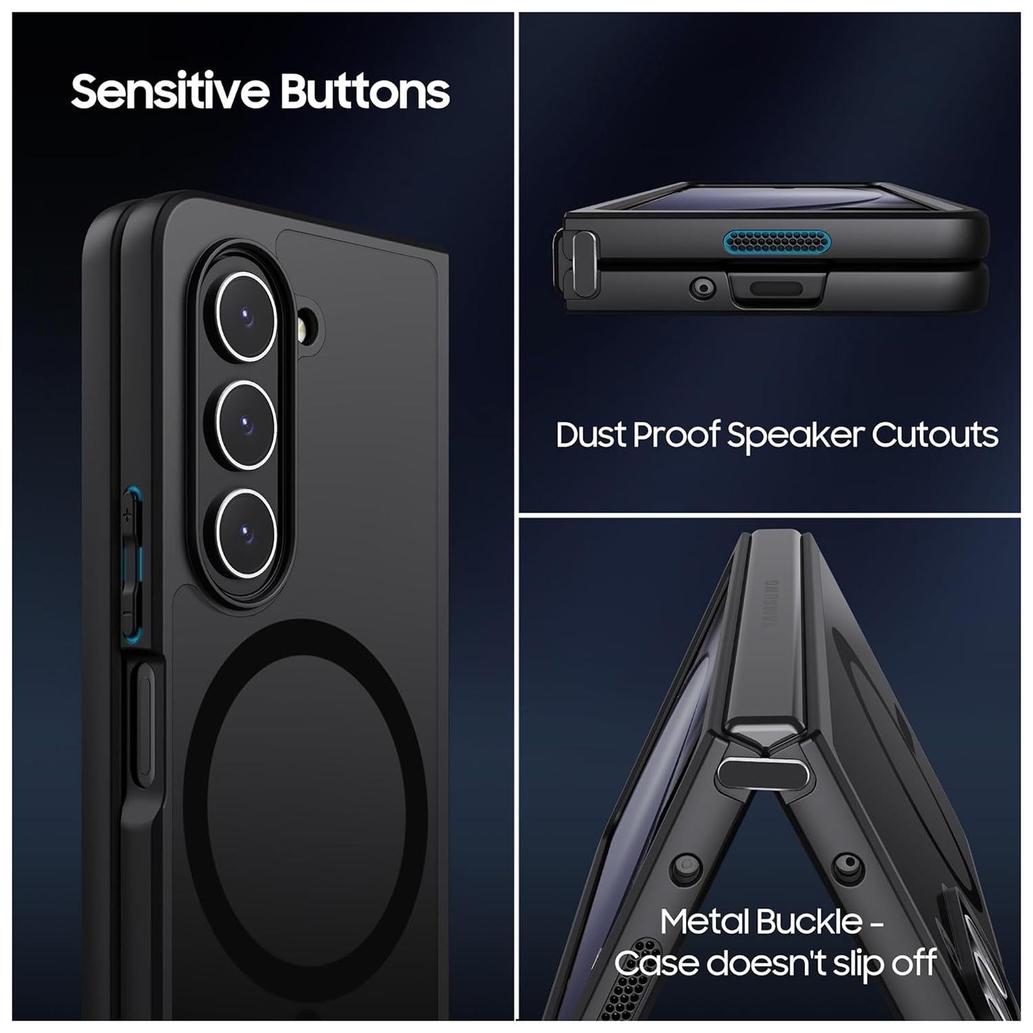 Ultra-Thin Translucent Magsafe Case For Samsung Galaxy Z Fold4 - Black-1922443416151658500