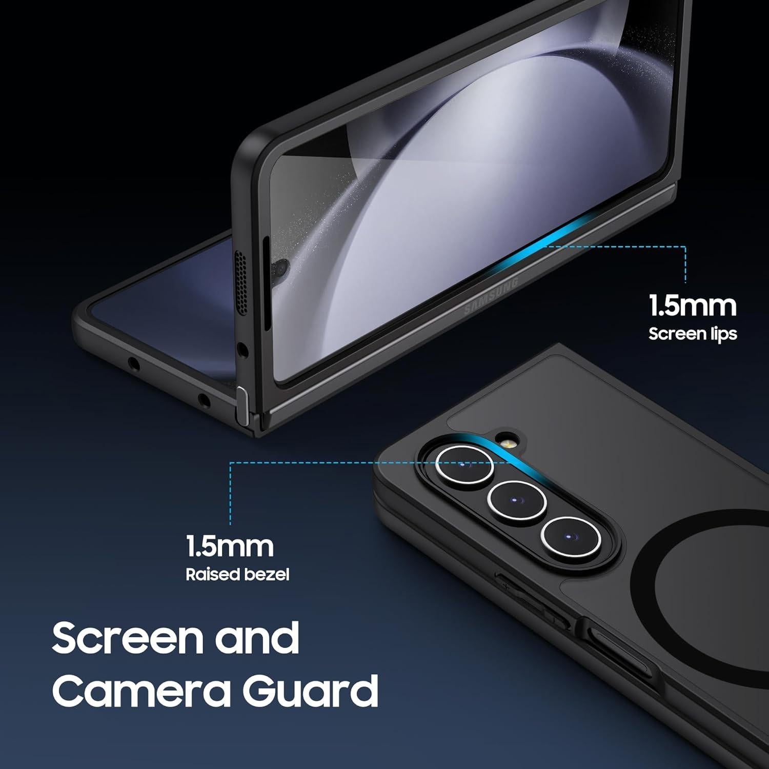 Ultra-Thin Translucent Magsafe Case For Samsung Galaxy Z Fold4 - Black-1922443416151658501