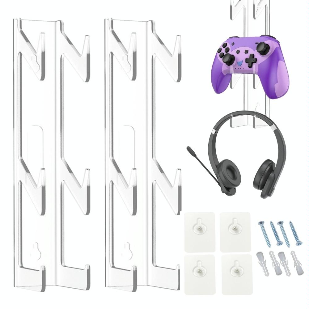 Acrylic Game Controller And Headphone Wall Mount - Set Of 2-1964932261711319041