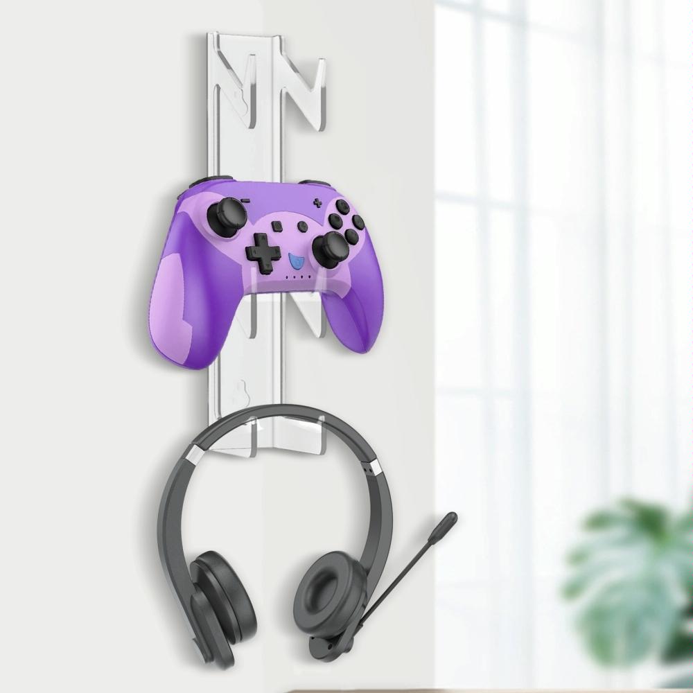 Acrylic Game Controller And Headphone Wall Mount - Set Of 2-1964932261711319045