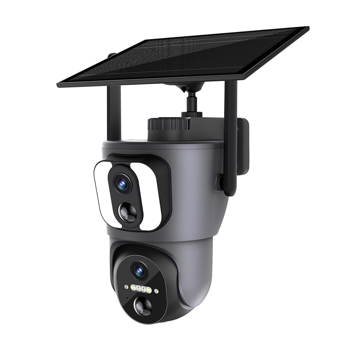 2Mp Solar Wifi Camera With Two-Way Voice &amp; Alarm Recording - Black Binocular-1915196865775800321