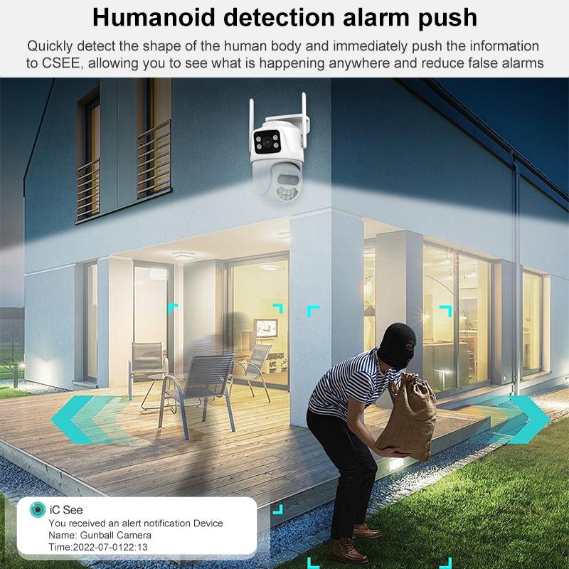 3Mp Wifi Triple Camera With Human Face Recognition & Ai Alarm - Compact Design-1915196520131596290