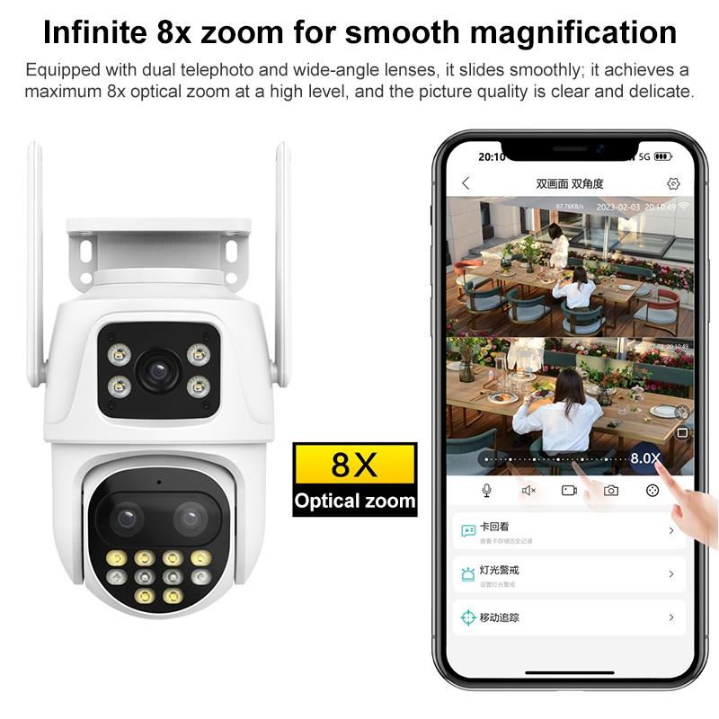 3Mp Wifi Triple Camera With Human Face Recognition & Ai Alarm - Compact Design-1915196520131596291