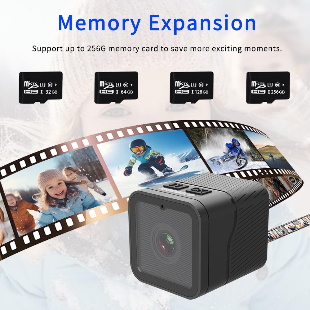 Waterproof Mini Action Camera With Night Vision And Ring Bracket - Black-1915196836101099527