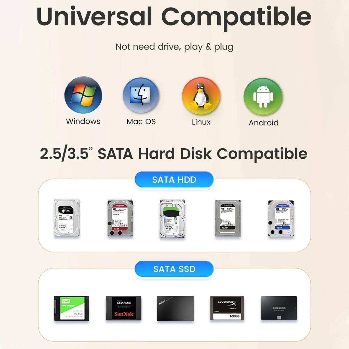 2.5 / 3.5 Sata Drive Dock - Single Bay-1915198292321505288