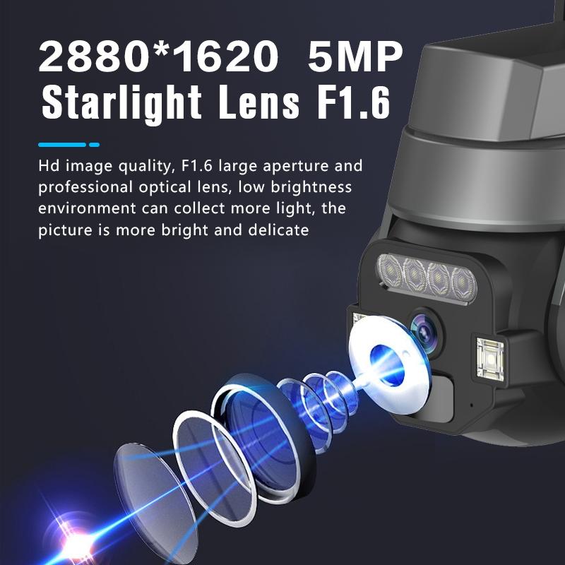 Outdoor Wifi Camera With Two-Way Voice 5Mp Ip66 Waterproof - Grey-1915196648351469576