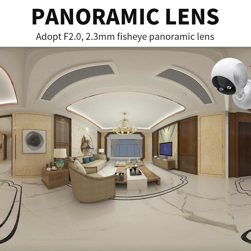 180 Degree Panoramic Smart Ptz Wifi Camera - White-1915196657352445956
