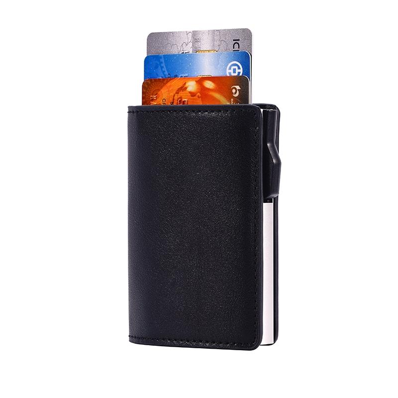 Crazy Horse Rfid Blocking Card Holder - Pu Leather-1915196917340573696