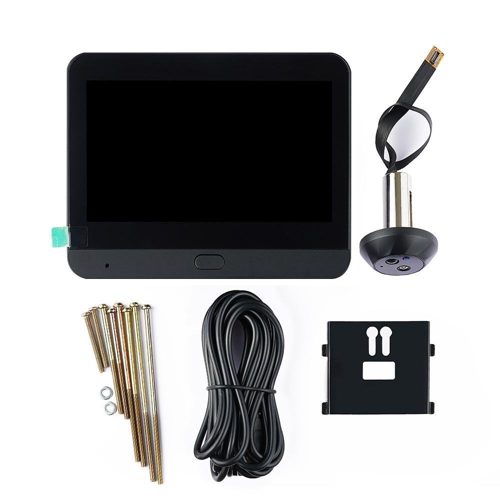 1080P Wifi Smart Cat Eye Video Doorbell - 4.3 Colour Screen - Hidden - Black-1915196938844770310