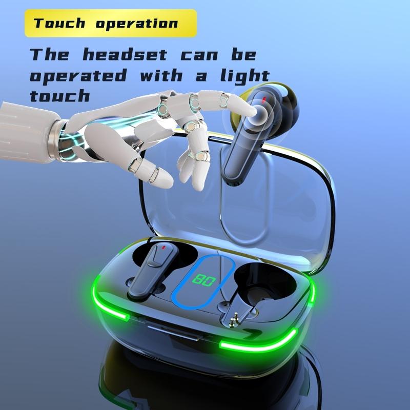 Intelligent Bluetooth Earphones With Wireless Charging - Black-1915196963473723397