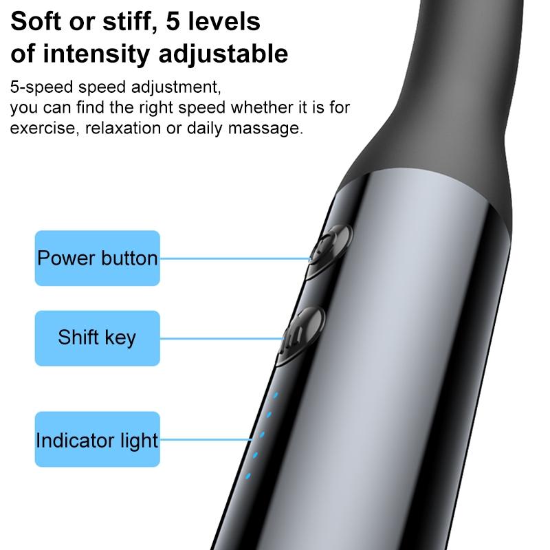 Handheld Electric Massager - Yesido Mg07 - Black-1915196851817156616