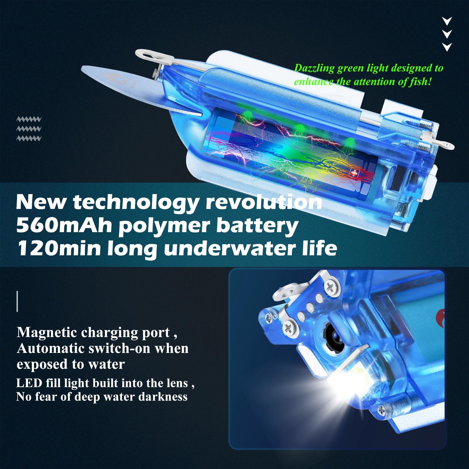 Wireless Underwater Fishing Camera With Loop Recording And Remote Control - Blue-1915196892275412994