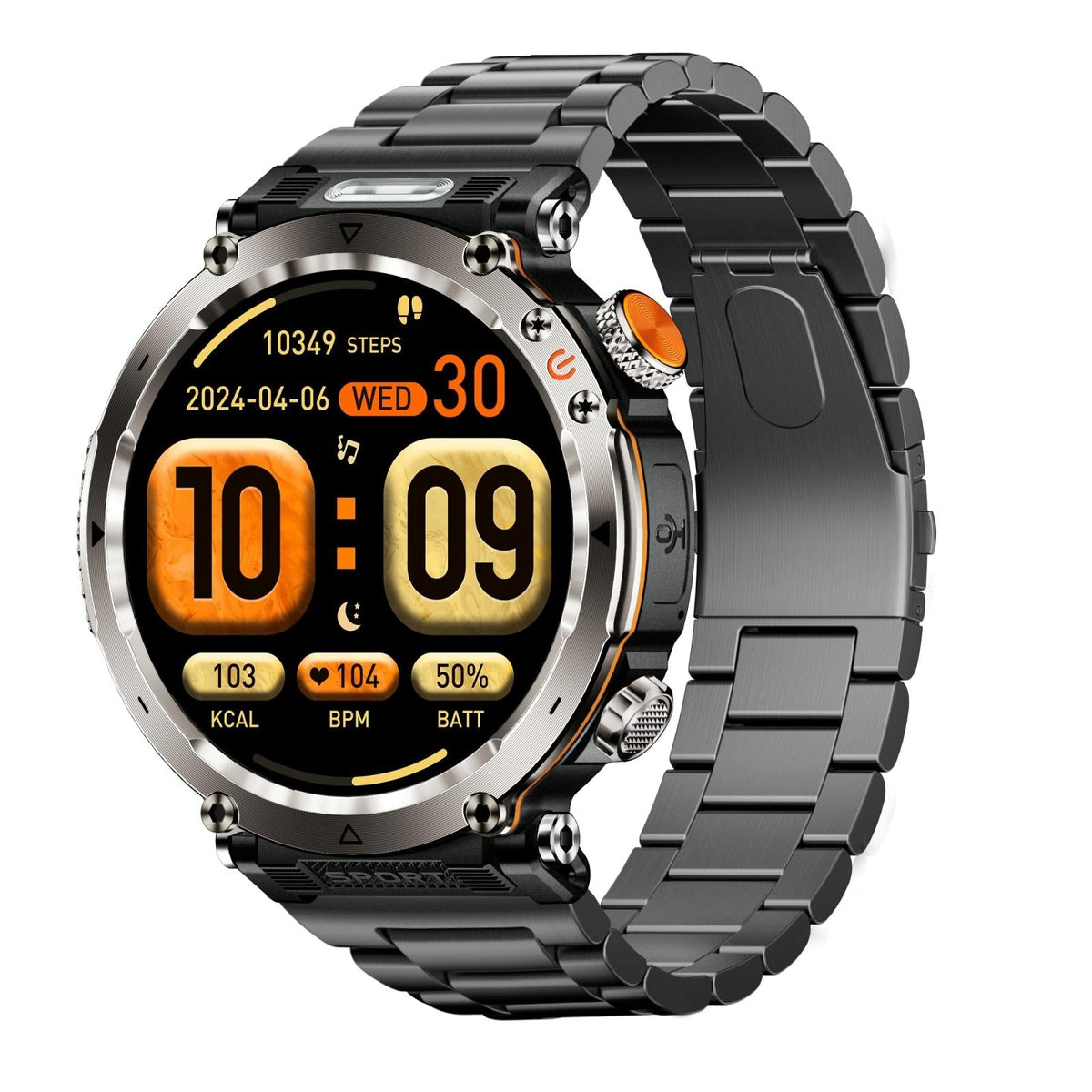 Waterproof Smart Watch With Flashlight Banknote Detector And Compass - Steel Band-1915196951805169664
