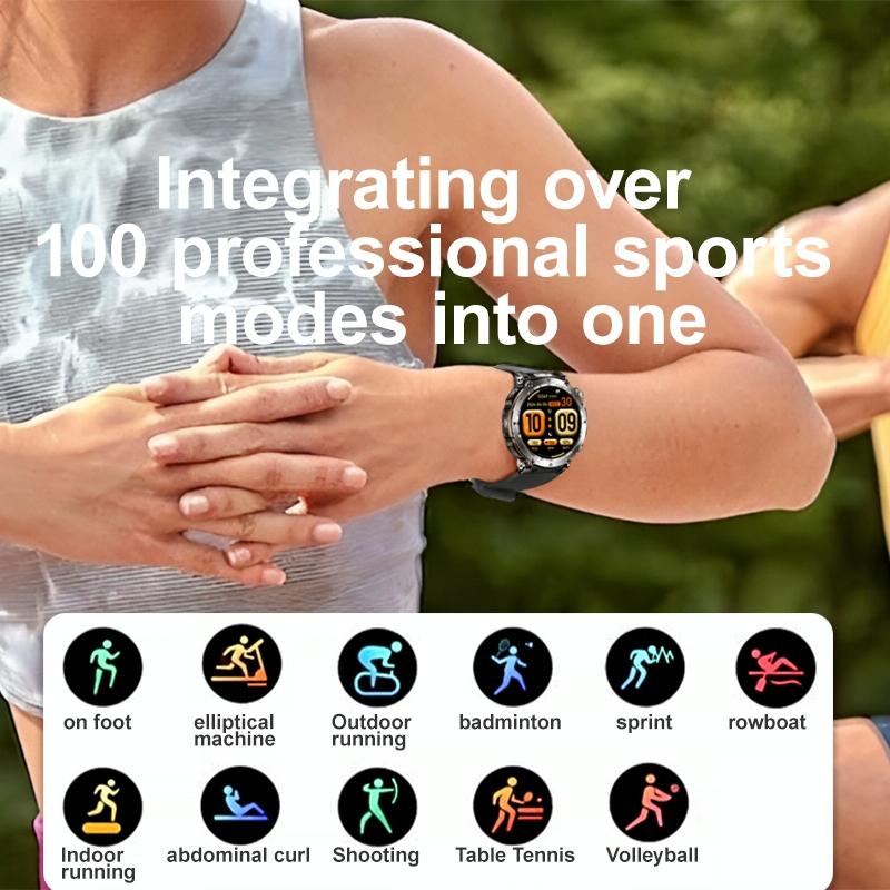 Waterproof Smart Watch With Flashlight Banknote Detector And Compass - Steel Band-1915196951805169668