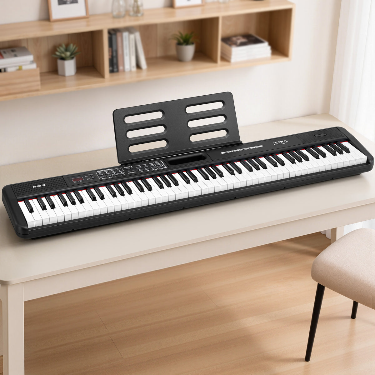 Alpha Piano Keyboard 88 Keys Electric Electronic Keyboard Piano Gift Black