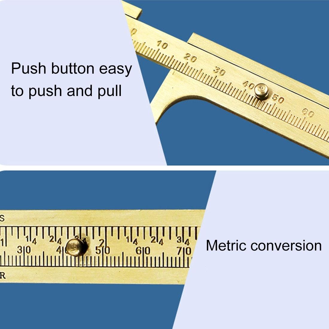 Mini Brass Sliding 100Mm Vernier Caliper For Jewelry Measurement-1915197934371213316