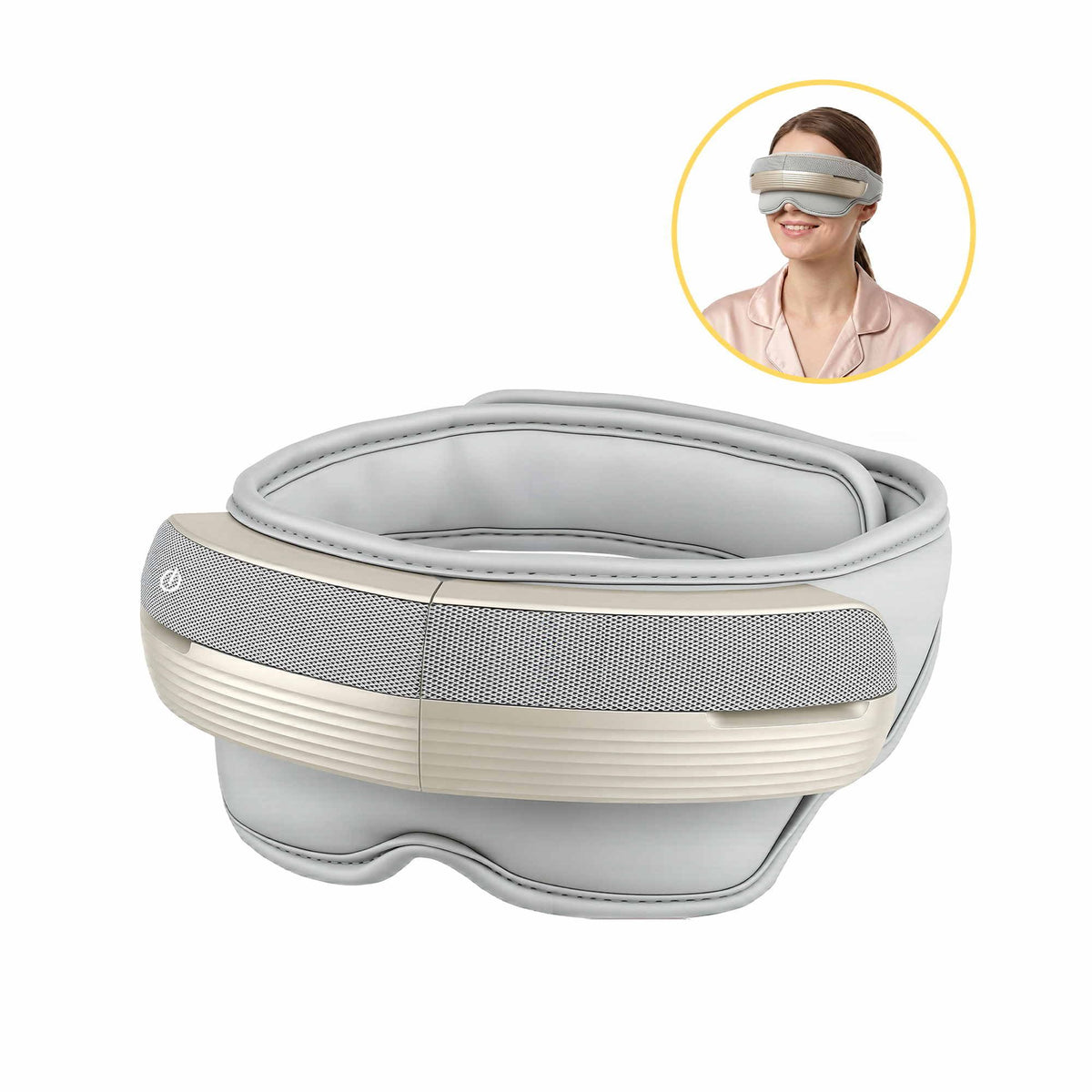 Livemor Eye and Head Massager with Heat, Eye Massager, Forehand and Temple Massager, Air Compression &amp; Bluetooth Music, 5 Modes, 180° Foldable, Relaxation Gifts for Mom Dad Women Men