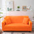 Anyhouz 2 Seater Sofa Cover Plain Orange Style and Protection For Living Room Sofa Chair Elastic Stretchable Slipcover