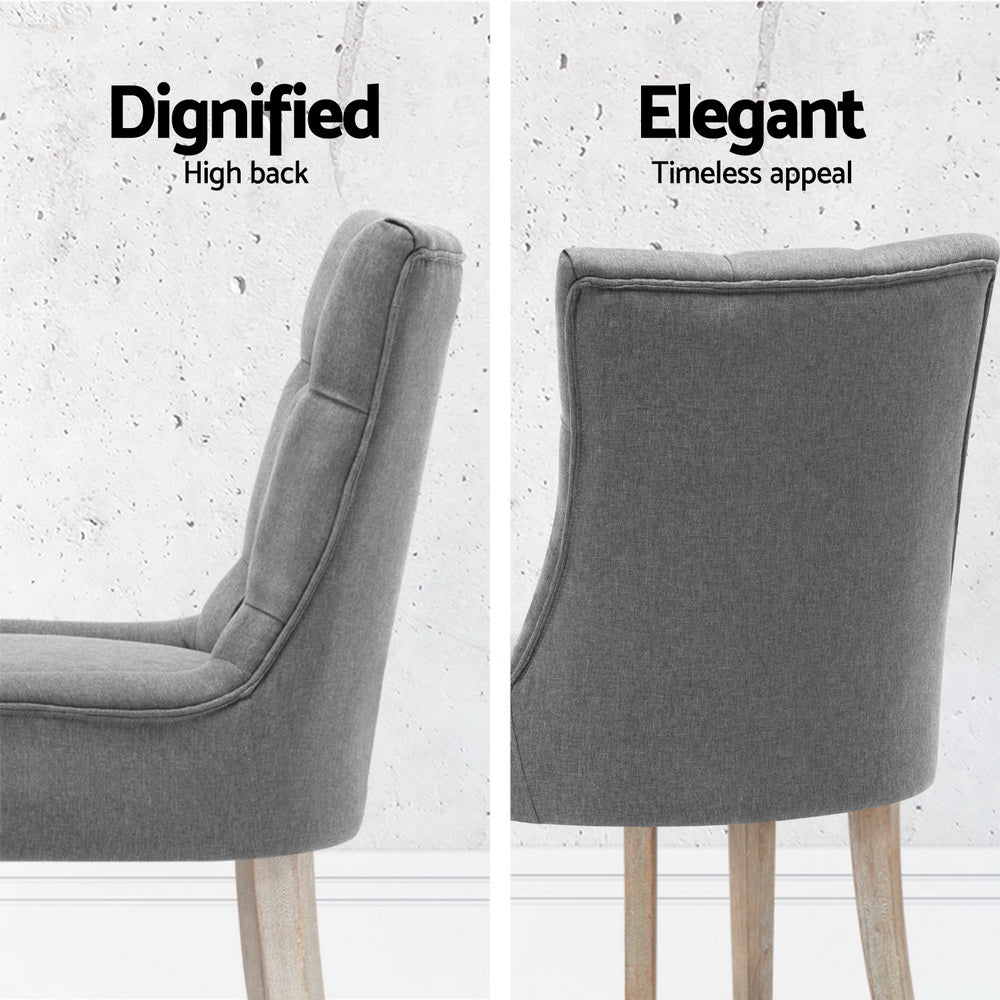 Artiss Dining Chairs Set of 4 Linen French Provincial Grey