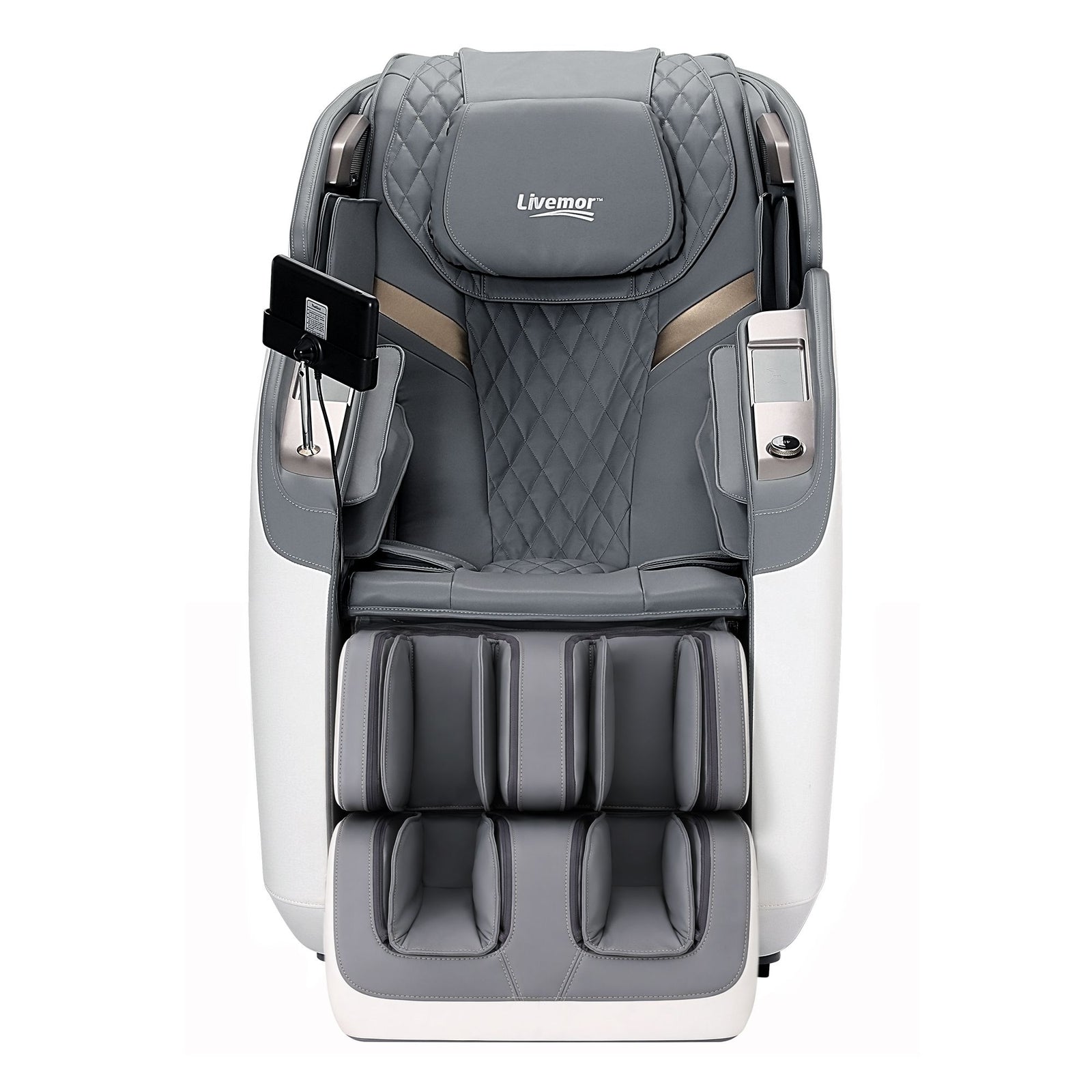 Livemor Prestige 4D Dual Mechanism Massage Chair, Full Body Zero Gravity Recliner with Extended SL Track, Body Scan, Air Compression, Waist Heating, Foot Rollers, Voice Control & Wireless Charging