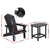 Gardeon Outdoor Table and Chairs HDPE Adirondack Beach Chair Sun Lounge Patio Furniture Garden Black