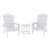 Gardeon Outdoor Table and Chairs HDPE Adirondack Beach Chair Sun Lounge Patio Furniture Garden White